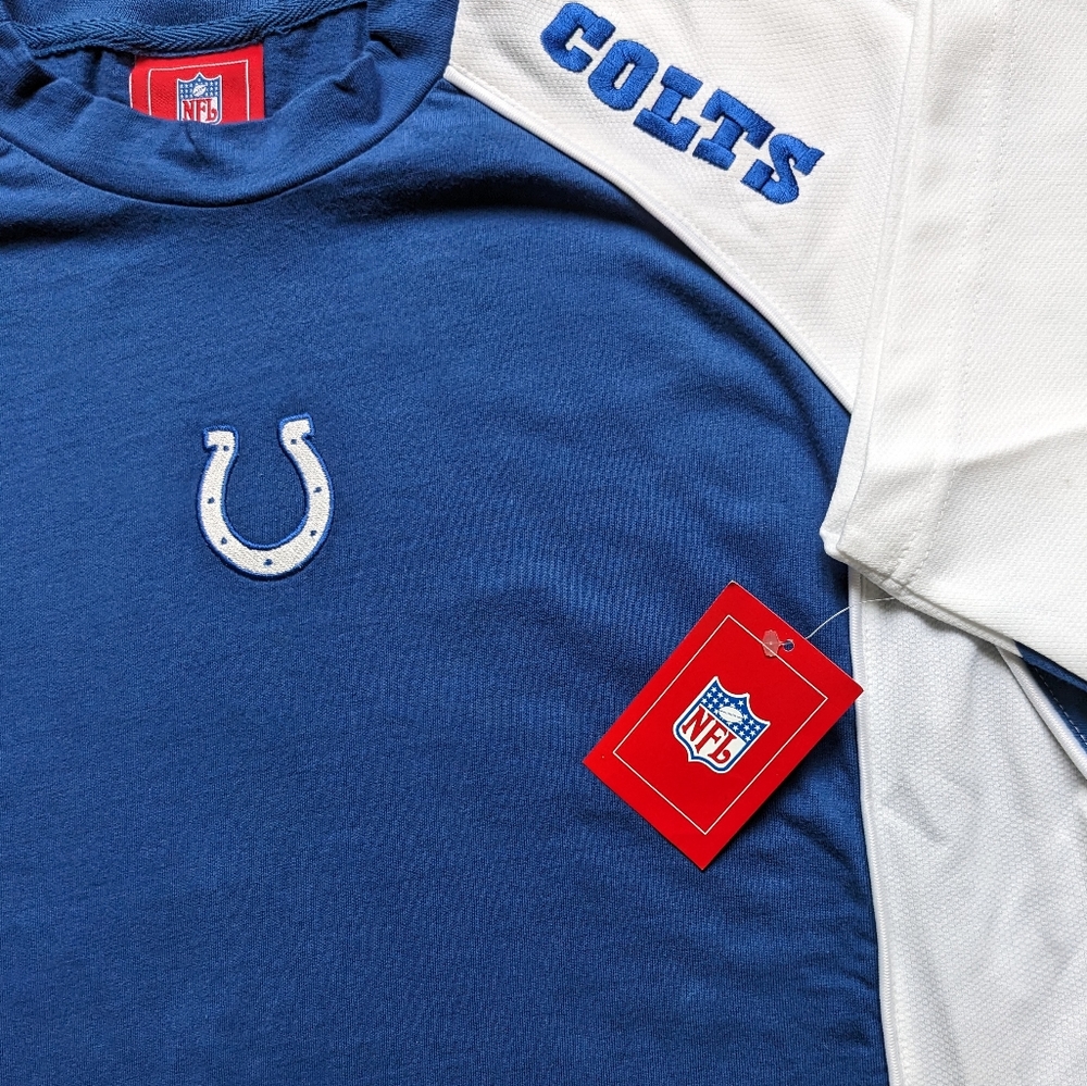 NFL Colts jersey embroidery football Indianapolis horseshoe cotton and m…